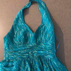 Turquoise Trina Turk halter dress NWOT